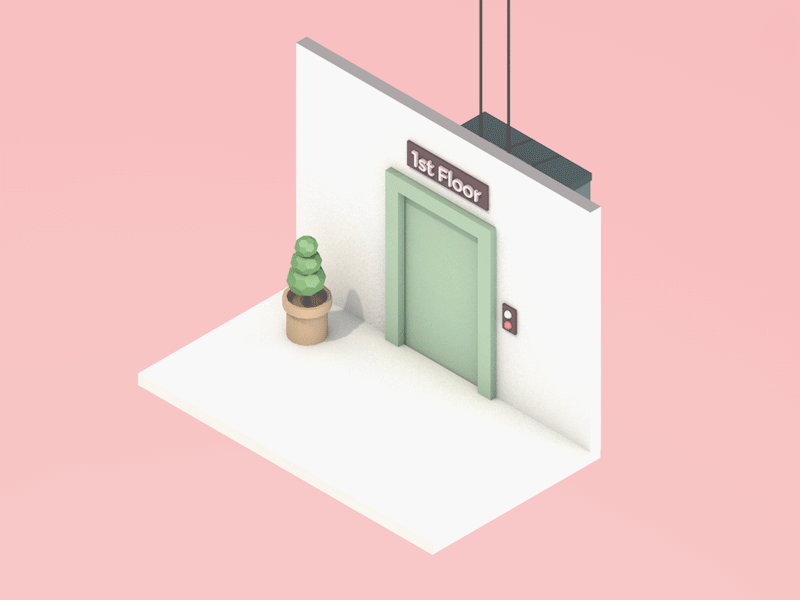 Go up to the next floor 3d 3d animation animation c4d cinema 4d elevator isometric isometric art lift loop low poly lowpoly lowpolyart mograph motion motiongraphics render