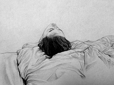 Thinking in bed bed broken drawing heart illustration sketch thinking