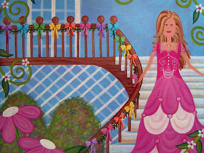 Belle Of The Ball Princess Castle Debutante Girls Kids Wall Art 2006 castle childrens art fairytale girls kids art princess samantha shirley two little witches art