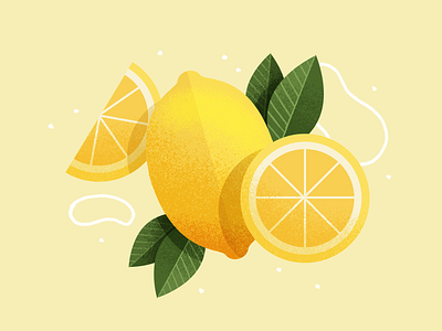 Lemons flat fruits icon illustration lemon yellow