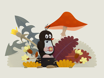 Krtek | the little mole cartoon fairy tale mole mushroom nature plants
