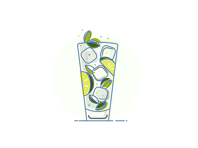 Mojito alcohol bubbles drink friday illustration lemon mint mojito party vector weekend