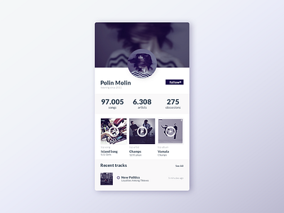 Daily UI challenge #6/100 app daily ui day006 flat interface music ui ui design user profile