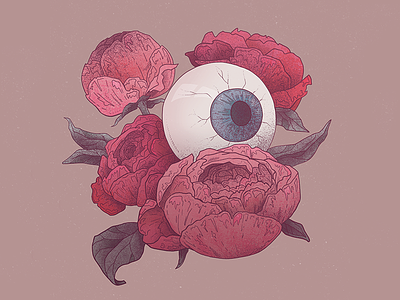 peonies art digital eye flowers illustration peonies