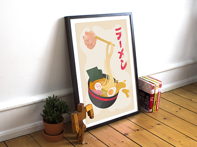 poster for ramen lovers food home decoration illustraion japanese japanese food poster ramen soup