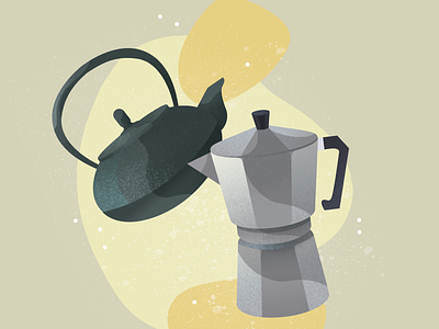 coffee or tea ? coffee drinks flat icon illustration noise tea texture