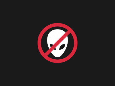 No Aliens alien logo