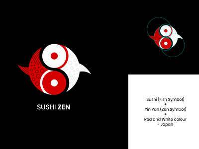Sushi Zen - Logo for Japanese Sushi Resto branding design graphic design illustration logo vector