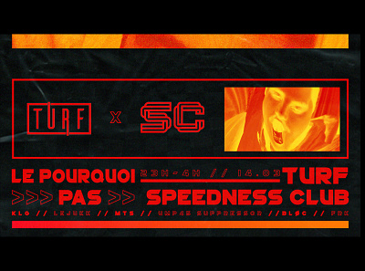 TURF X SPEEDNESS CLUB AFFICHE art design music photoshop poster poster art poster design techno technology