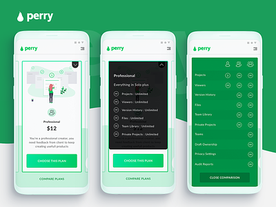 Perry App Concept : Choose your plan