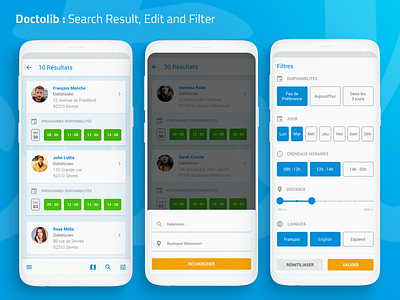 [UXC2] Doctolib : Search Edit and Filter android app care design doctolib experience filter filters health health app health care search ui ux ux ui