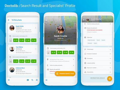 [UXC2] Doctolib : Specialist' Profile android app card care design doctolib experience health health app health care medical medical app ui ux