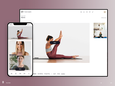 Glo - Practice Together app fitness group video health ios product design remote ui wellness yoga