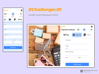 Credit Card Checkout Form. card dailyui design graphic design ui ux