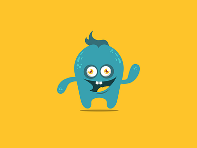 Little Monster icon blue creative design graphic icon illustration logo vector yellow