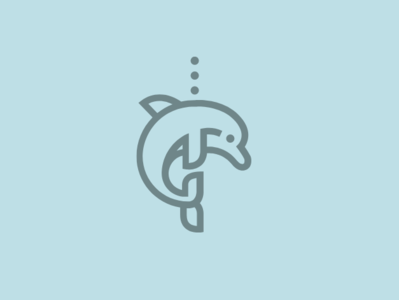 Dolphin Icon branding newglue blue animal creative illustrator vector graphic logo icon illustration logo mark design