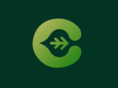 Leaf in C Icon branding creative design graphic green icon illustration illustrator leaf letter logo logo mark newglue vector