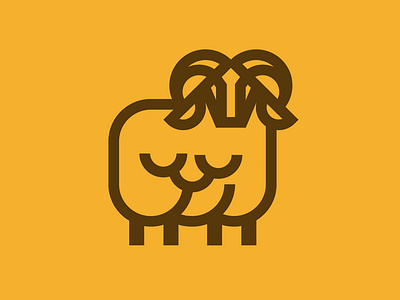 Sheep Icon animal branding creative design graphic icon illustration illustrator logo logo mark newglue ram sheep vector yellow