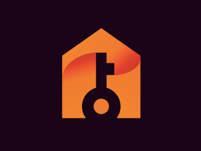 Key and House Icon branding creative design graphic house icon illustration illustrator key logo logo mark newglue orange vector