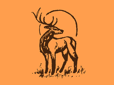 Hand-Drawn Deer Icon animal branding creative deer design graphic icon illustration illustrator logo logo mark newglue orange vector