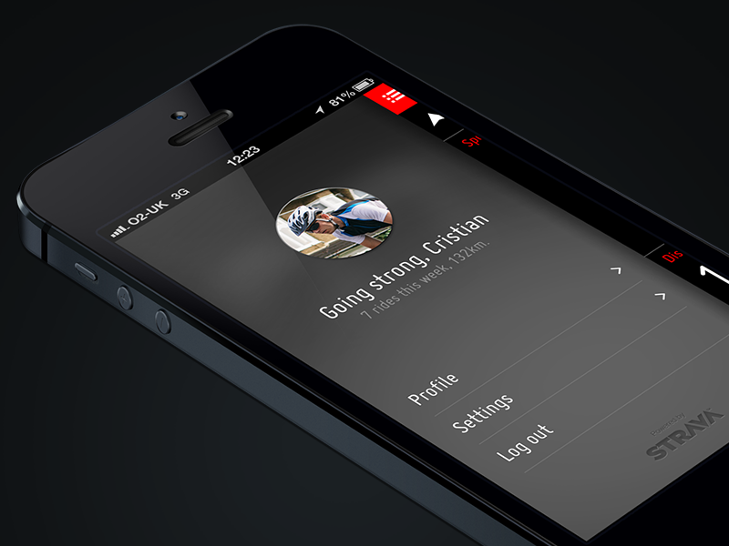 Profile screen ui app cycling ios iphone monitor sport