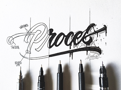 PROCES. brushlettering calligraffiti calligraphy design hand lettering handlettering lettering sketch type typography