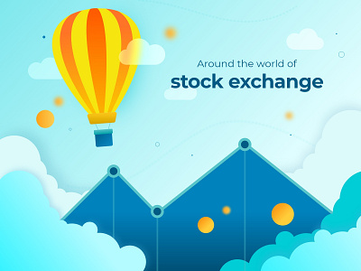 World of stock exchange design flat icon illustration minimal vector web whitespace