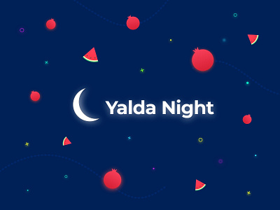 Yalda Night app flat icon illustration iran minimal ui vector web whitespace yalda
