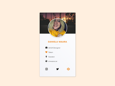 Daily UI - User Profile card dailyui design profile ui ux