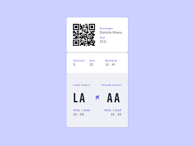 Daily UI - Boarding pass app boardning card dailyui design flying plane ui ux web