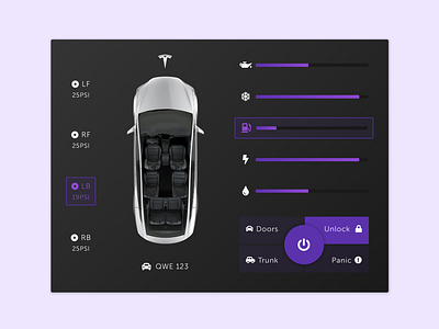 Daily UI - Car Interface app car dailyui dark design interface purple ui ux web website