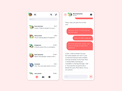 Daily UI - Direct Messaging app chat dailyui design ios message rick and morty ui ux web