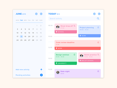 Daily UI - Calendar app calendar dailyui design schedule ui ux web website