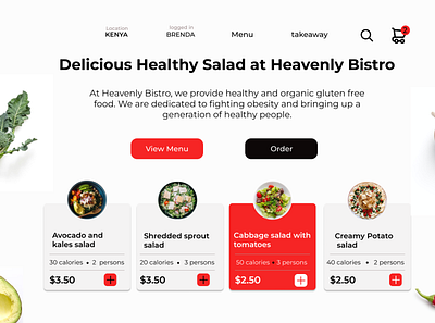 Healthy Food Delivery Landing Page design ui