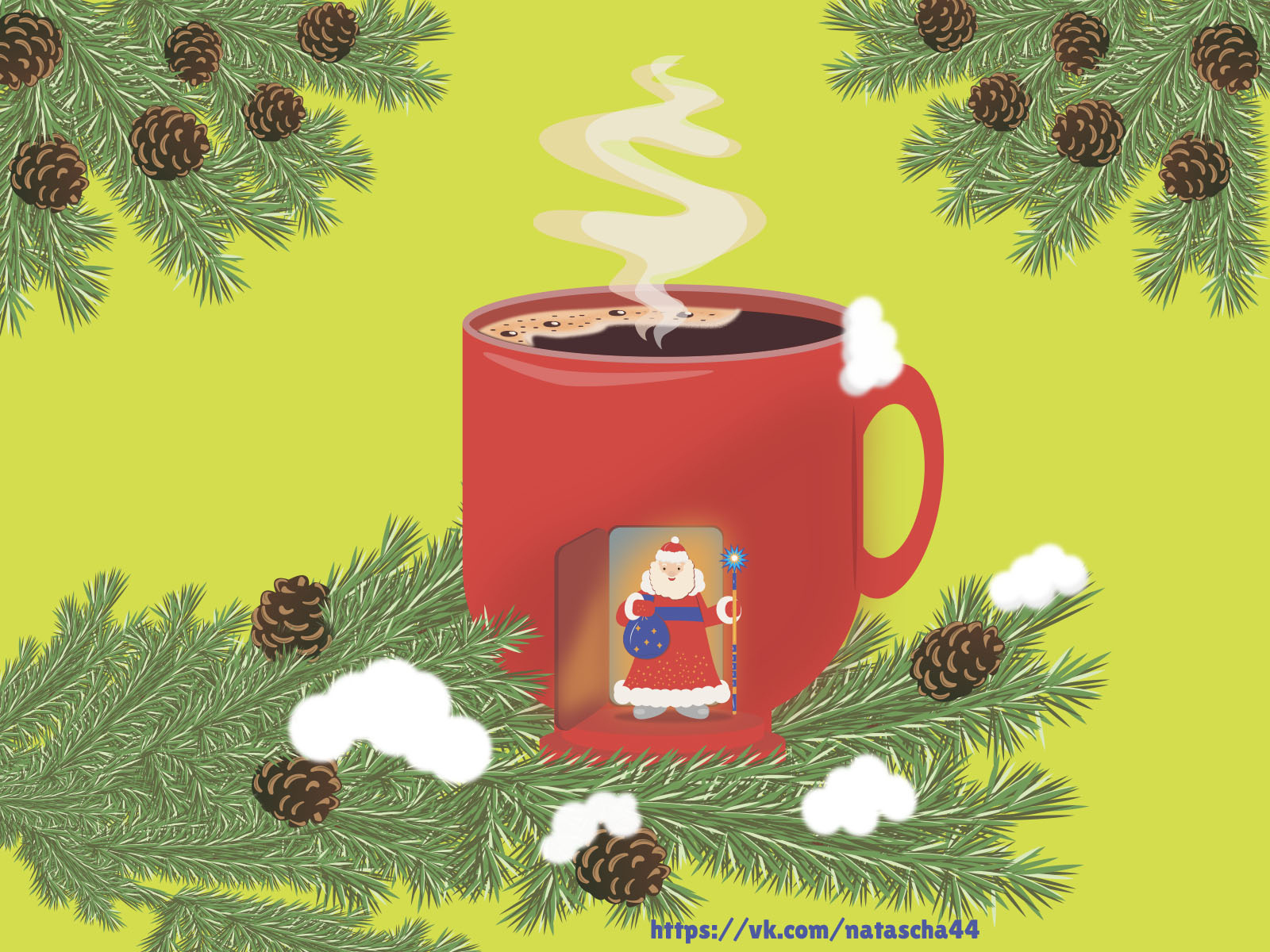 Стилизованный домик Деда Мороза by Natascha on Dribbble