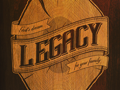 Legacy crest ephemera flourish poster tree vintage wood
