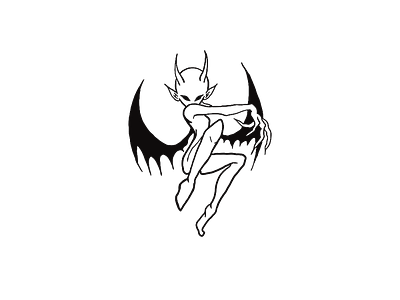 Alien Devil is sitting design devil evil gotik horn siyah beyaz uzaylı