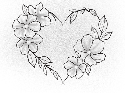 Kalp şeklinde çiçekler dal design kalp kalp şeklinde siyah beyaz yaprak çiçek