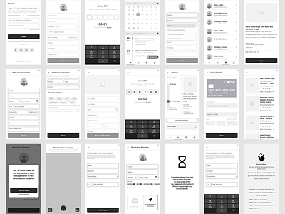 Mobile App Wireframes for an Online Gifting Platform