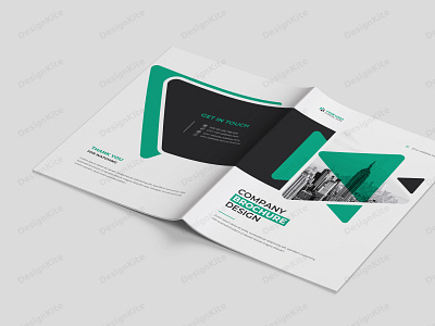 Company brochure design a4 annual report branding brochure clean company corporate flyer cover design document editable green profile ready to print template vector