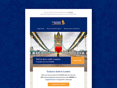 Singapore Airlines Email Redesign edm email email marketing emailer redesign sia singapore singapore airlines sq ui ux web design