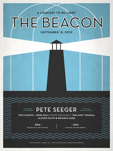 The Beacon Poster 2 black blue illustration poster texture type typography