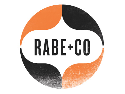 Rabe & Co black grit logo orange retro texture type