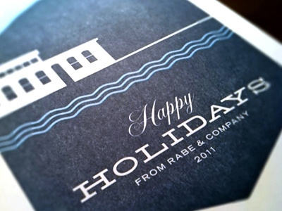 Rabe & Co Holiday Card blue holiday illustration letterpress script type