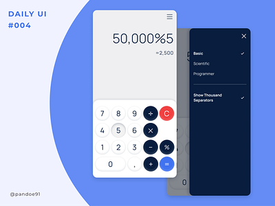 Daily UI #004 - Calculator accounting basic calculator calculator ui count counting daily ui dailyui mobile mobile ui programmer scientific ui