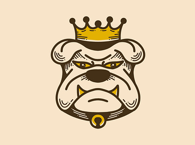 King Bulldog adipra std adpr std art logo illustration vintage art white