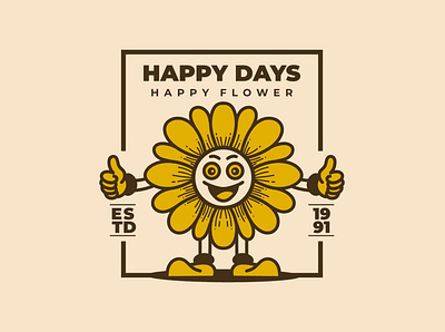 Happy Days adipra std adpr std art logo design element illustration logo vintage art