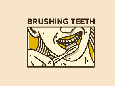 Brushing Teeth adipra std adpr std art logo branding clean design illustration logo vintage art
