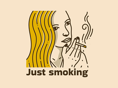 Just smoking adipra std adpr std art logo branding character design illustration logo vector vintage art