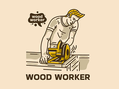 Wood worker adipra std adpr std art logo branding design illustration logo tool vector vintage art work